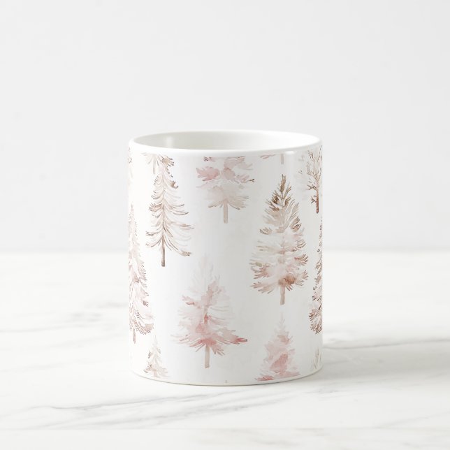 Rosa julgranar kaffemugg (Center)