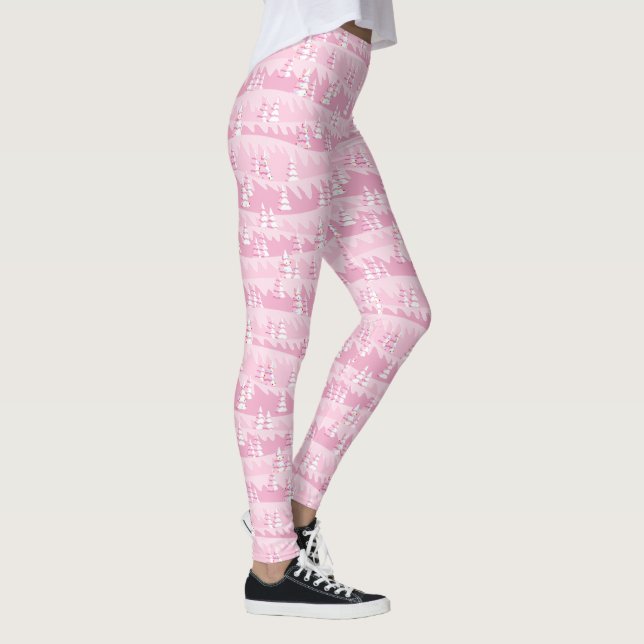 Rosa Julgranar Leggings (Höger)