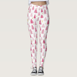 Rosa julgransfirande leggings