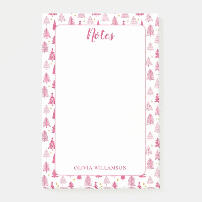 Rosa julgransfirande post-it block (Framsida)