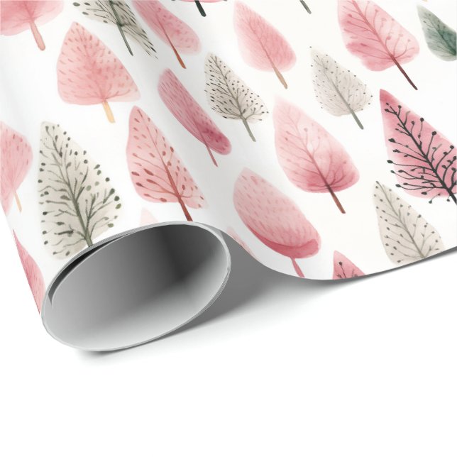 Rosa julgranspresentpapper presentpapper (Rullad Hörn)
