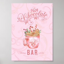Rosa JulHett Chocolate Pub Sign Poster