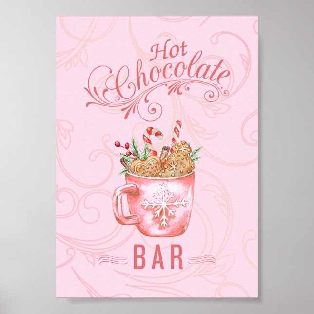 Rosa JulHett Chocolate Pub Sign Poster (Framsidan)