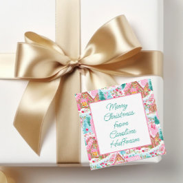 Rosa julhus Gingerbröd Houses Gift-hölje Anteckningskort