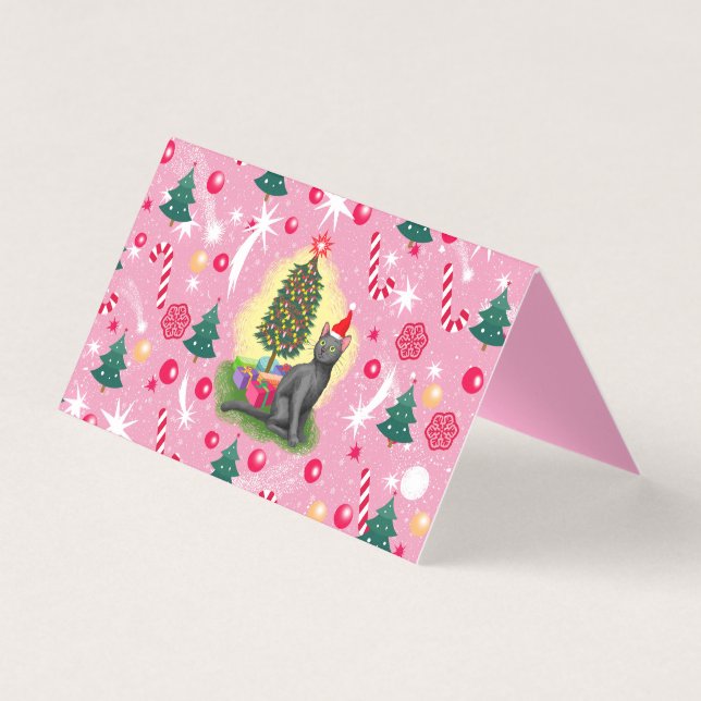 Rosa julkatt kort (Framsida)