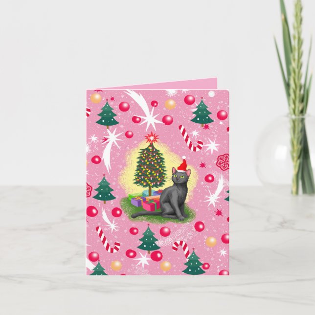 Rosa julklapp anteckningskort (Framsida)