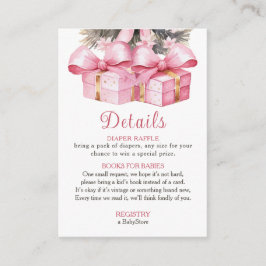 Rosa julklapp Baby Shower Tilläggskort