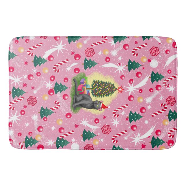 Rosa julklapp badrumsmatta (Framsidan)