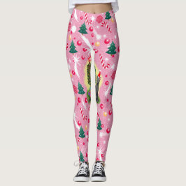 Rosa julklapp leggings