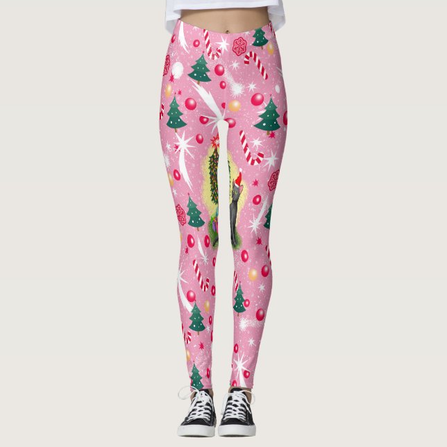 Rosa julklapp leggings (Framsida)