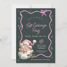 Rosa julklapp party inbjudningar