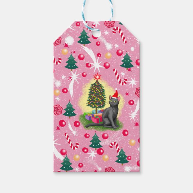 Rosa julklapp presentetikett (Framsidan)