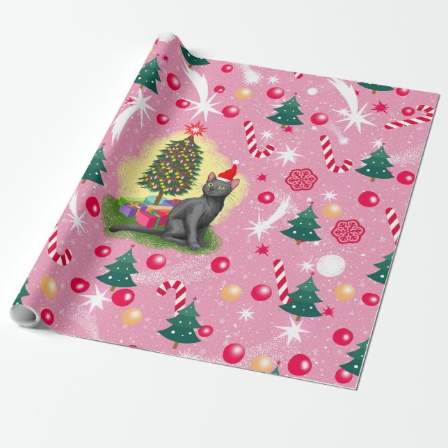 Rosa julklapp presentpapper (Utrullad)