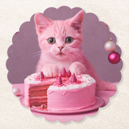 Rosa julklapp underlägg papper