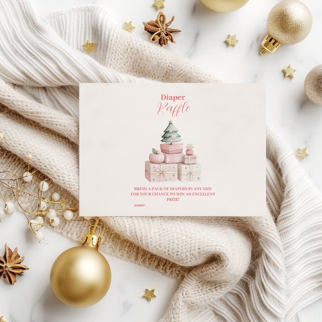 Rosa julklappar Diapper Raffle Tilläggskort (Skapare uppladdad)