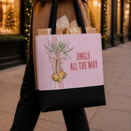 Rosa julklocka Jingle All the Way Totebag Tygkasse