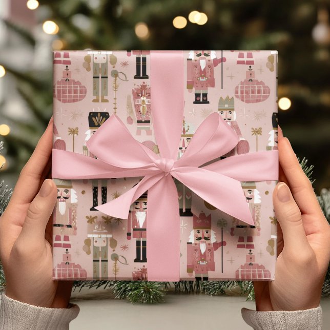 Rosa julknäppare jul presentpapper (Skapare uppladdad)
