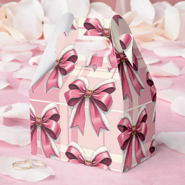 Rosa julpläd Santa-bågar   Presentaskar (Bröllop)
