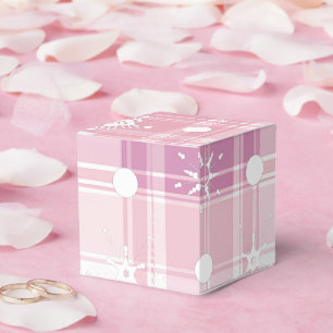 Rosa julpläd snöflingor  presentaskar