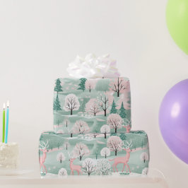 Rosa Julren Rener Helgdag Papper inslagning Presentpapper