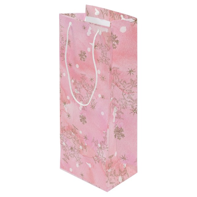 Rosa julsnöflingor Boho-mönster (Baksidan Vinklad)