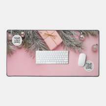 Rosa jultomte Mat Mouse Pad