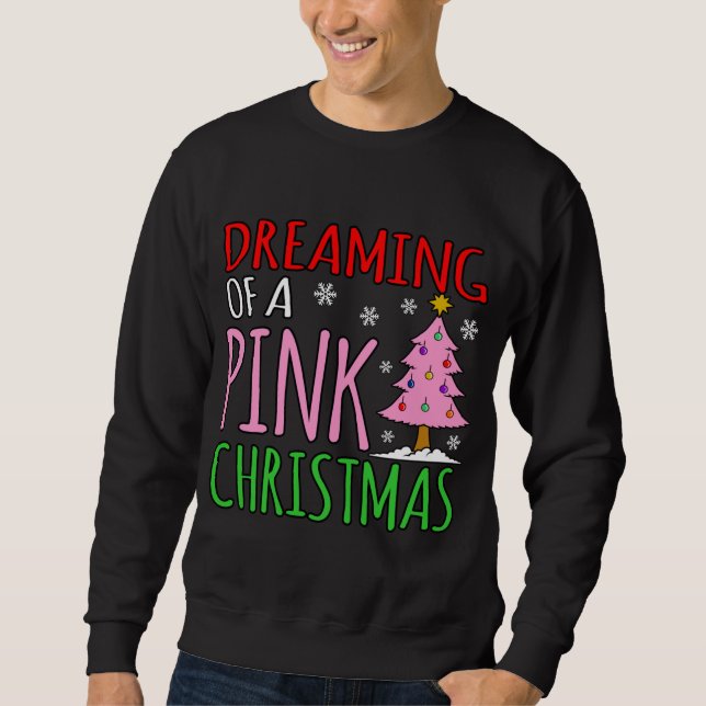 Rosa jultomtefuny Merry Santa Elf Gnomes Holida Lång Ärmad Tröja (Framsida)