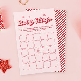 Rosa jultomten Baby Baby Shower Bingo Game