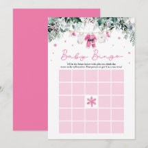 Rosa jultomten Baby Bingo Baby Shower Game