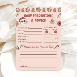 Rosa jultomten Baby Predictions Advice Game Inbjudningar