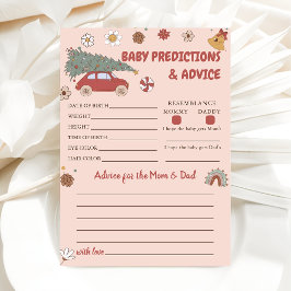 Rosa jultomten Baby Predictions Advice Game Inbjudningar