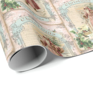 Rosa Jultomten jul Victorian Stil Presentpapper