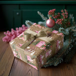 Rosa jultomten Reindeer North Pole Village Presentpapper<br><div class="desc">Fira säsongens magi med vår rosa jultomtenn North Pole Village-helgdag pappra julomslag. Den här magiska pappra inslagningen visar vår vackert utarbetade vattenfärgsscen med en rosa i stil i sitt rosa sleigh, som på ett skickligt sätt drunknar över en charmig by i Nordpolen. Scenen har kommit till liv med evergreen träd,...</div>