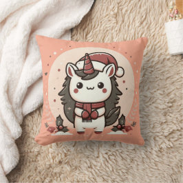 Rosa jultomten Unicorn Kudde