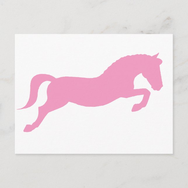 Rosa Jumping Pony Vykort (Framsida)