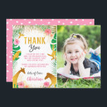 Rosa Jungle Animals Foto Birthday Tack you Card<br><div class="desc">Rosa Jungle Animals Foto Birthday Tack you Card</div>