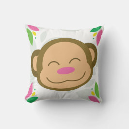 Rosa Jungle Monkey Dekorativ kudde