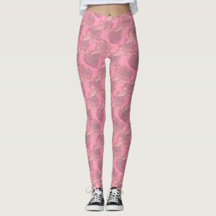 Rosa Jungle Tiger Mönster Leggings
