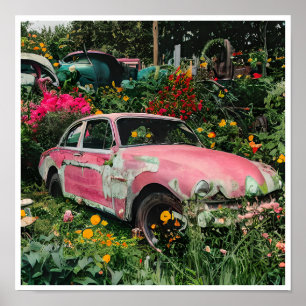 Rosa Junkyard Car Poster