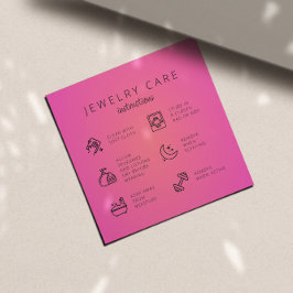 Rosa Juvelry Care Instructions Business Tack Tilläggskort