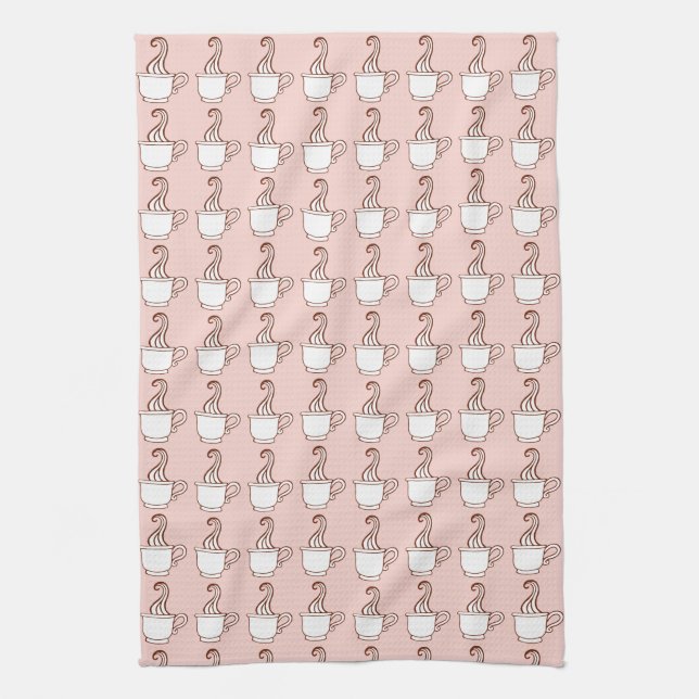 Rosa Kaffe koppar Kitchen Towel Kökshandduk (Vertikal)