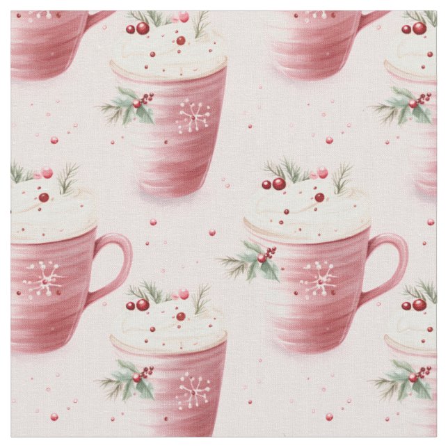 Rosa Kaffe koppar på Rosa Tyg (Närbild)
