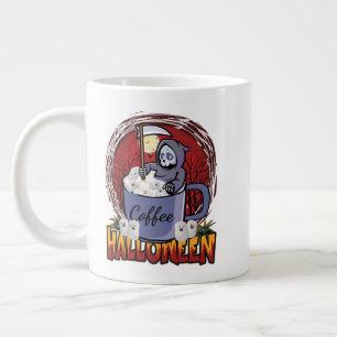 rosa kaffe och vara scen jumbo mugg