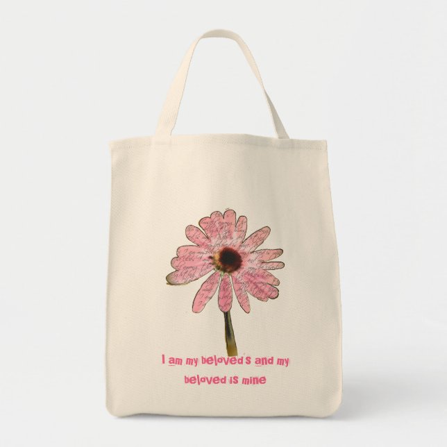 Rosa kägelblomsväska tygkasse (Framsidan)