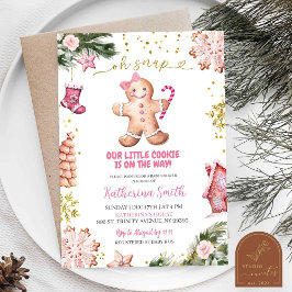 Rosa kakor pepparkaka Oh Snap Baby Shower Inbjudningar