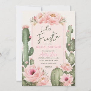 Rosa kaktusblommor, grönska rodnad öken inbjudningar