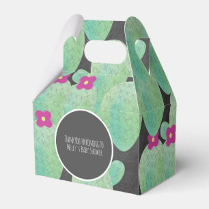 Rosa kaktusmönster tecknad tacksamhet presentlåda