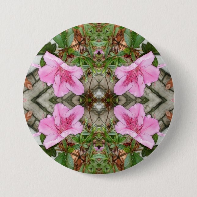 Rosa kaleidoscope 3 för Azaleas 1E Knapp (Framsida)