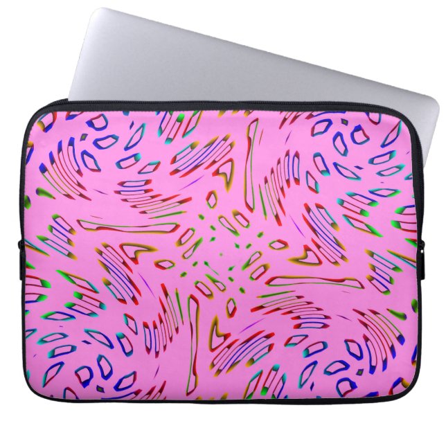Rosa Kaleidoscope Laptop Fodral (Framsidan)