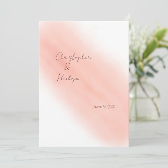  Rosa Kalligrafi Vattenfärg Spara datum Inbjudningar (Stående Fram)